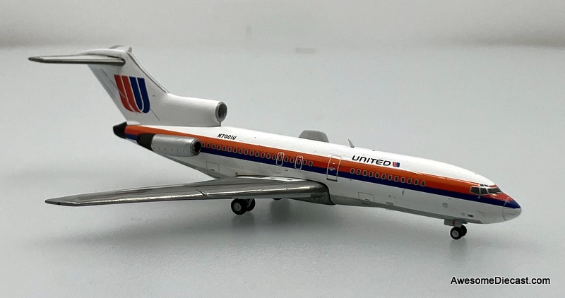 Boeing 727-100: United Airlines (Reg #N7001U) Saul Bass 1:400 Diecast Model Plane by Gemini Jets