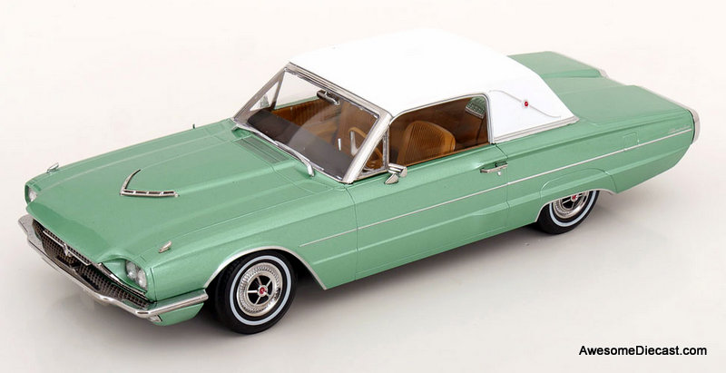 1966 Ford Thunderbird Landau Coupe, Metallic Green/White 1:18 Diecast Model Car by KK Scale