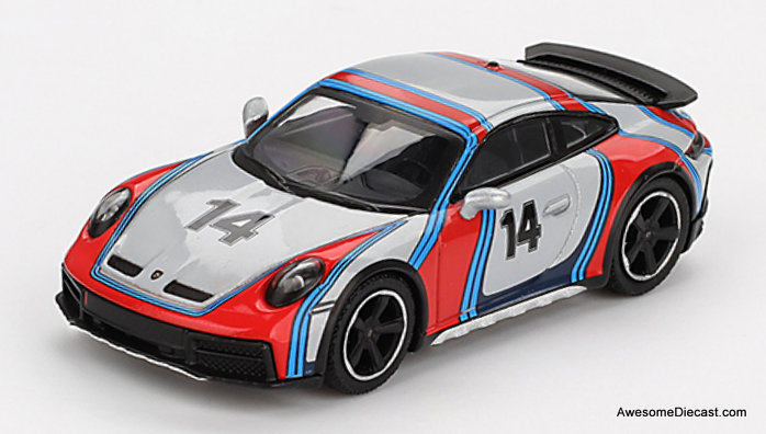 1978 Porsche 911 #14, Ice Grey Metallic: Dakar Rally 1978 1:64 Diecast Model Car by Mini GT