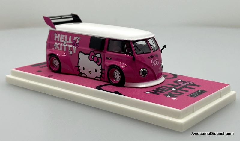 Volkswagen T1 Van, Dark Pink Hello Kitty 1:64 Diecast Model Car by Cool Car