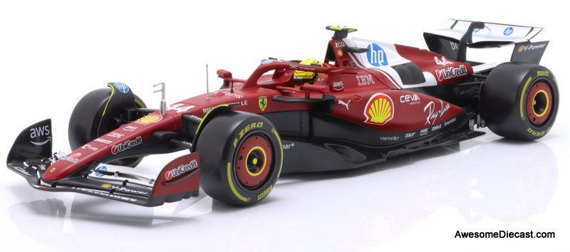 Ferrari SF-25 Formula 1 Race Car #44 1:18 Diecast Model Car by Burago
