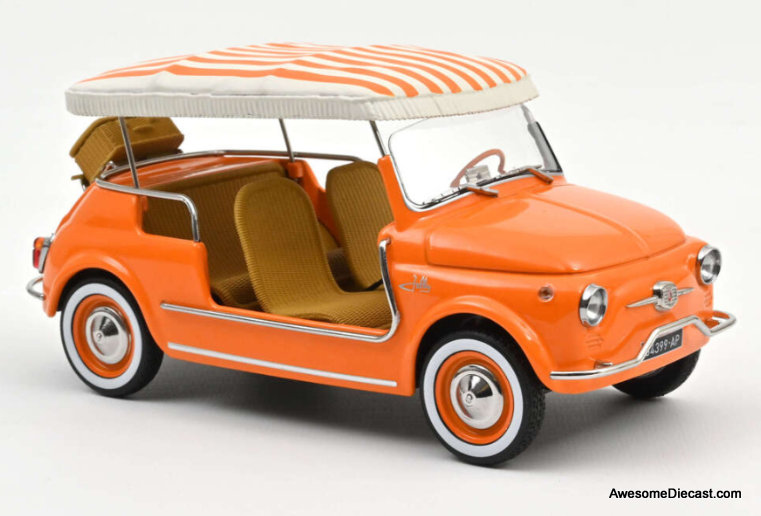1965 Fiat 500 Jolly, Orange 1:18 Diecast Model Car by Norev