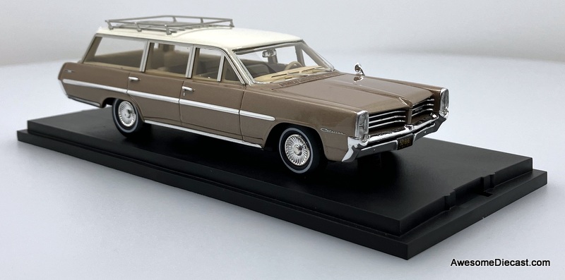 1964 Pontiac Safari, Saddle Bronze Metallic/Cream Roof 1:43 Resin Cast Model Car by Goldvarg Collection