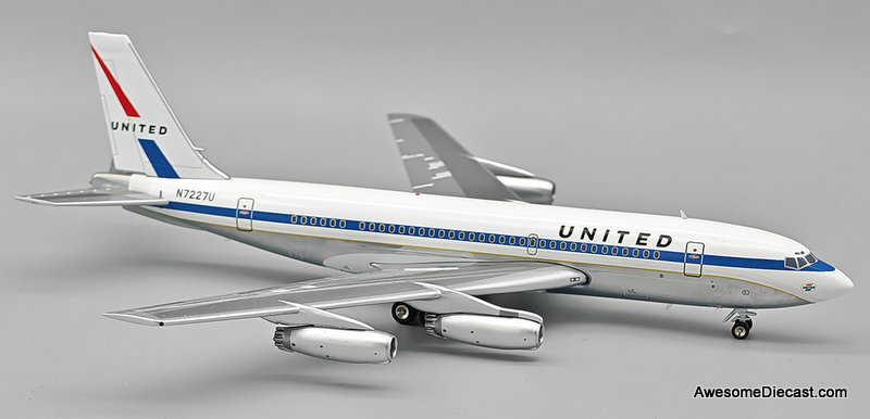 Boeing 720-022: United Airlines (Reg #N7227U), Polished 1:200 Diecast Model Plane by Inflight 200