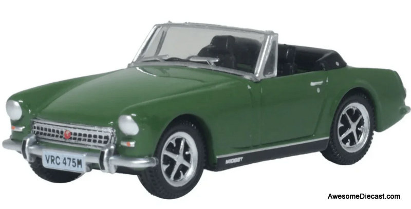 1974 MG Midget, British Racing Green 1:76 Diecast Model Car by Oxford Diecast