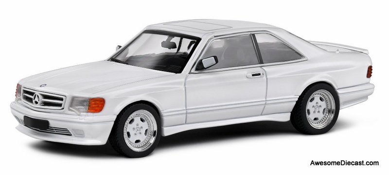 1990 Mercedes Benz 560 SEC Wide Body, Classic White 1:43 Diecast Model Car by Solido