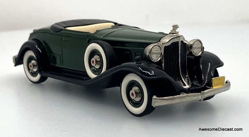 1932 Packard Light 8 Convertible, Green 1:43 White Metal Model Car by The Brooklin Collection