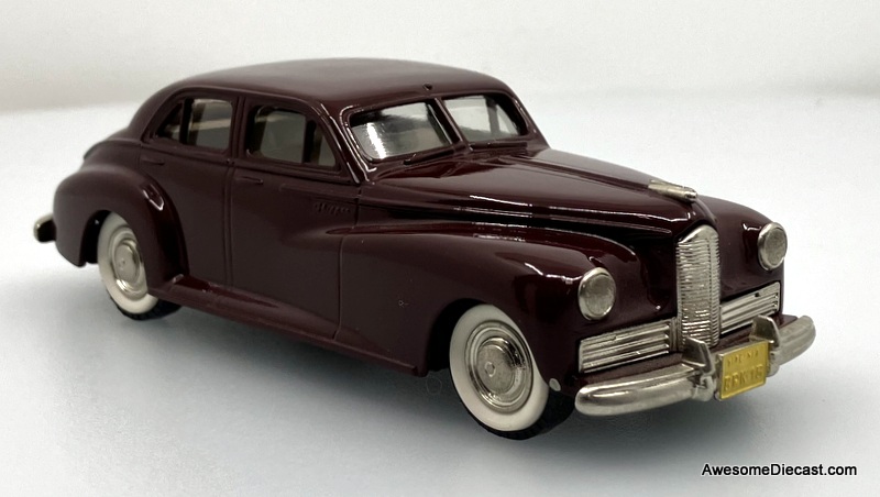 1941 Packard Clipper, Maroon 1:43 White Metal Model Car by The Brooklin Collection