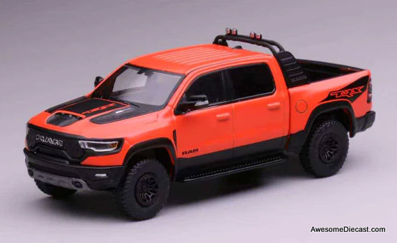 Dodge Ram 1500 SRX Sports Pick-Up Truck, Orange 1:64 Diecast Model Truck by 596 Model