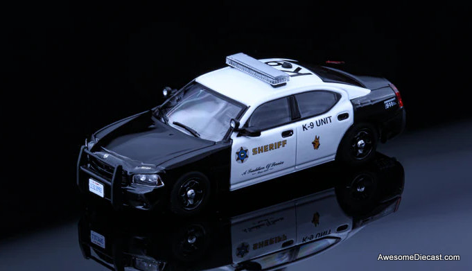 2008 Dodge Charger 2 Car Set: Los Angeles County Sheriff 1:64 Diecast Model Car by Rollin