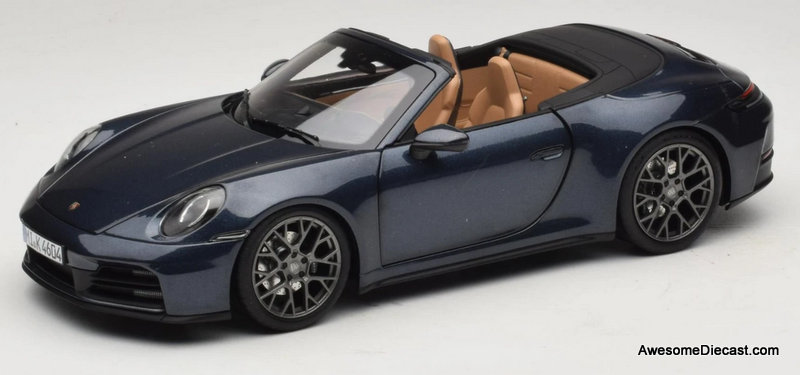 2024 Porsche 911 Carrera S Cabriolet, Yachting Blue Metallic 1:18 Diecast Model Car by Norev