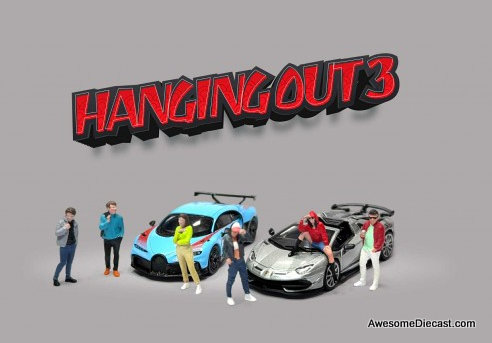 Hanging Out 3 Figures 1:64 Diecast Diorama Figures by American Diorama