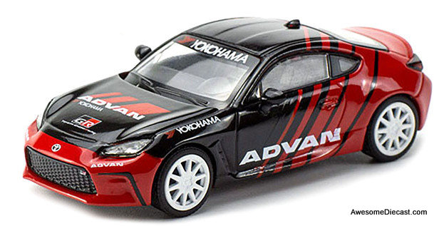 Toyota GR86 Red/Black "ADVAN" Livery 1:64 Diecast Model Car by Pop Race
