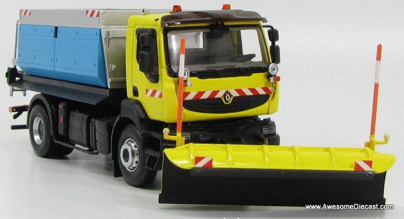 Norev 1:43 2008 Renault Kerax Snow Plow w/ Salt Spreader: Yellow / Blue