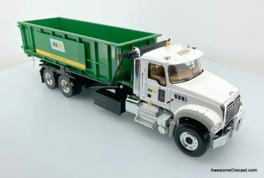 First Gear 1:34 Mack Granite MP w/Ribbed Roll-Off Container and Large Signboard: Waste Management