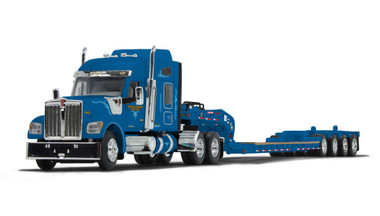 DCP by FG 1:64 Kenworth W990 76" Mid-Roof Sleeper w/ Fontaine Magnitude Tri-Axle Lowboy Trailer: Western Distributing