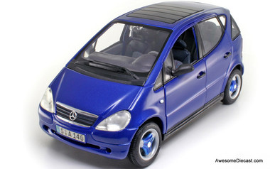 1997 Mercedes Benz A-Class, Blue - 1:18 Diecast Model By Maisto