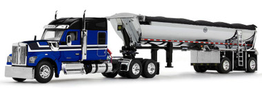 Kenworth W990 w/ 76" Mid-Roof Sleeper w/ MAC Half Round End Dump Trailer 1:64 Diecast Truck Replica by DCP by First Gear