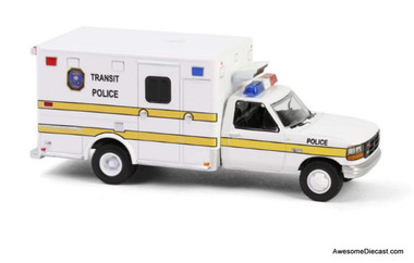 1994 Ford F-350 Ambulance: Washington DC Metro Transit Police 1:64 Diecast Model Vehicle by Greenlight