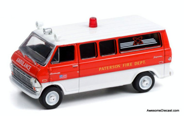 1970 Ford Econoline: Paterson, New Jersey Fire Department 1:64 Diecast Model Vehicle by Greenlight