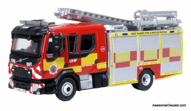 2020 Volvo FL Emergency One Pump Ladder: West Sussex Fire & Rescue 1:76 Diecast Model Fire Truck by Oxford Diecast