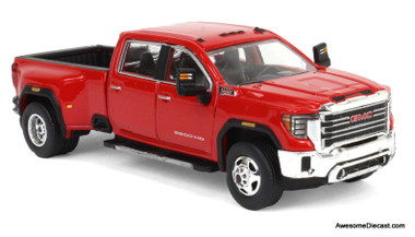 2022 GMC Sierra 3500HD Pro Dually, Cayenne Red 1:64 Diecast Model Truck by KDC