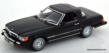 1979 Mercedes Benz 450 SL (US Version), Black 1:18 Diecast Model Car by Norev
