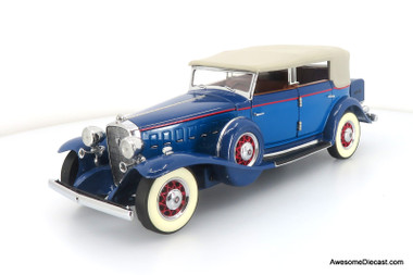 1932 Cadillac V-16 - Blue 1:24 Diecast Model by Franklin Mint