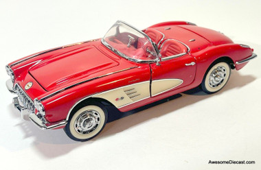 1959 Chevrolet Corvette - Red/White 1:24 Open-Top Model by Franklin Mint