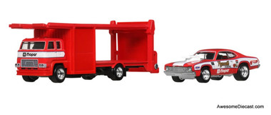 Hot Wheels Premium Team Transport 1973 Plymouth Duster & Second Story Lorry 1:64 Diecast Model Vehicles by Hot Wheels