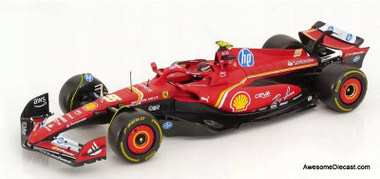 Ferrari SF24 Formula 1 Race Car #55 Carlos Sainz 1:18 Diecast Model Car by Burago