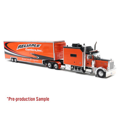 Peterbilt 379 w/ Car Carrier Trailer: Reliable Carriers 1:43 Diecast Model Truck by Iconic Replicas