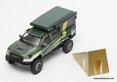 Toyota Tacoma N300 Widebody Camper, Green 1:64 Diecast Model Vehicle by GCD