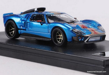 Ford GT40, Metallic Blue 1:64 Diecast Model Car by Rhino Model