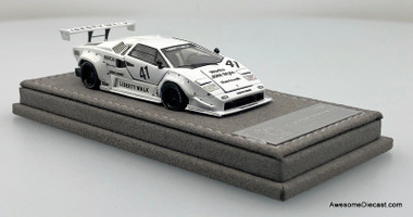 Lamborghini Countach Liberty Walk #41, Glossy White 1:64 Diecast Model Car by Top Art
