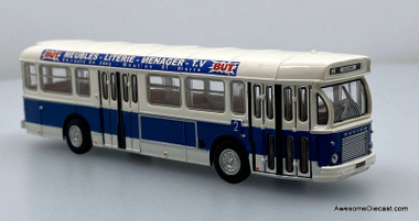 Saviem SC10, Blue/White Metz Bus Lines 1:87 ABS Plastic Model Bus by Brekina