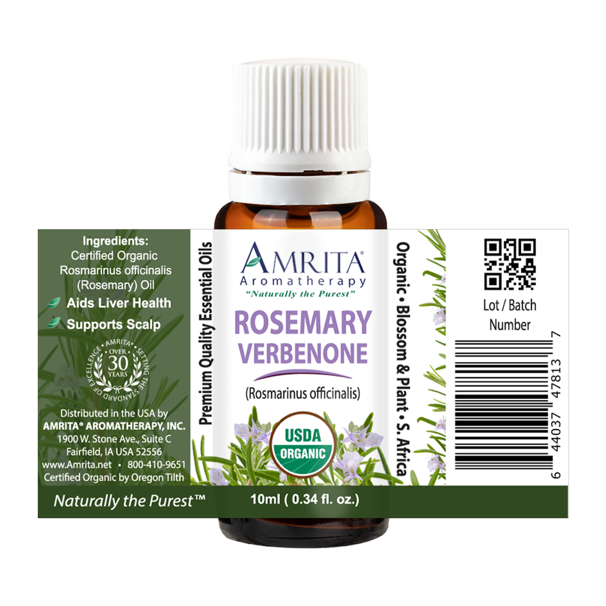 Rosemary Verbenone Organic Essential Oil Amrita Aromatherapy