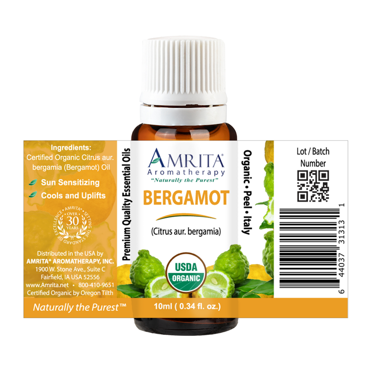 Bergamot Essential Oil, USDA Certified Organic