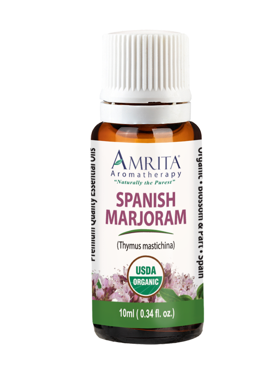 1y AMRITA Aromatherapy Naturally the Purest SPANISH MARJORAM Thymus mastichina L Frennunm Quaiiy cysenual vis h uledc 1124 WI0SSOIa MUBRIA R LIRS N 