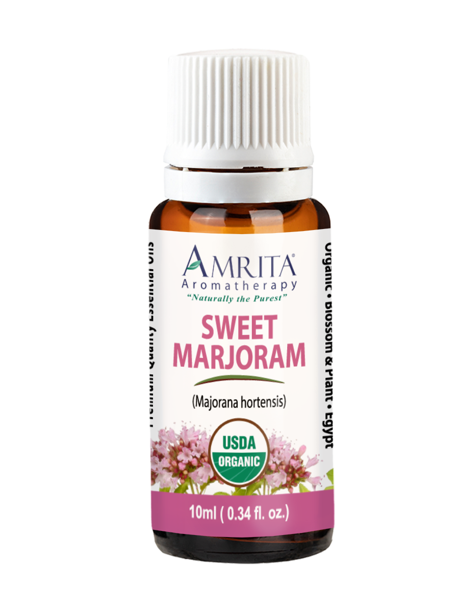 L AMRITA Aromatherapy rally the Pur SWEET MARJORAM Majorana hortensis g 5 3 B " n 1 3 i 3 y 3 1dA63 1ue1A Wwossoia Juehin - v % Nl 4 s Ay At 10ml 0.34f1. 0z 