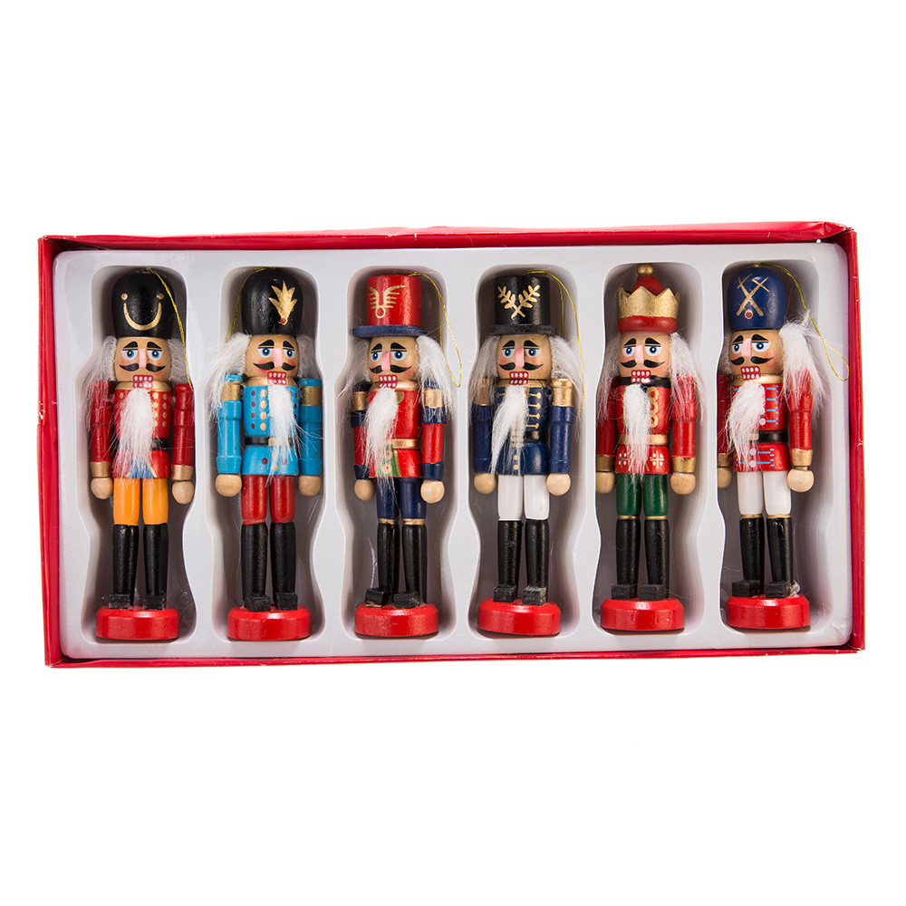 Kurt Adler 4.5 Inch Six Piece Wooden Nutcracker Set Christmas Ornament