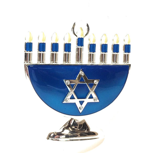 Blue Menorah Hanukkah Metal Tree Ornament Kurt Adler