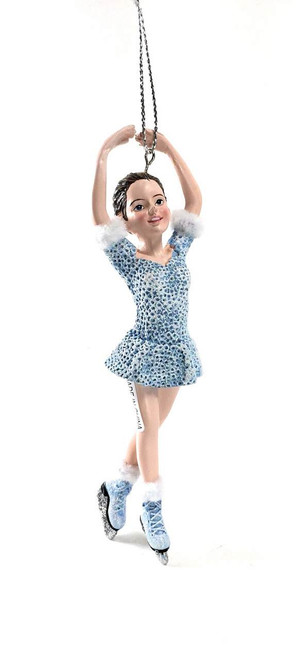 Blue w Glitter 5" Girl Figure Skater Ornament