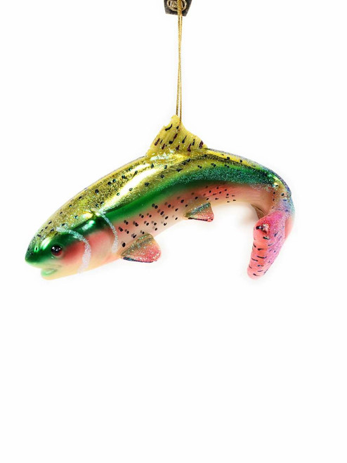 Noble Gems Kurt Adler Glass Rainbow Trout Fish Ornament