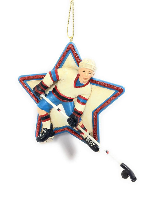 Star Ice Hockey Player Christmas Tree Ornament