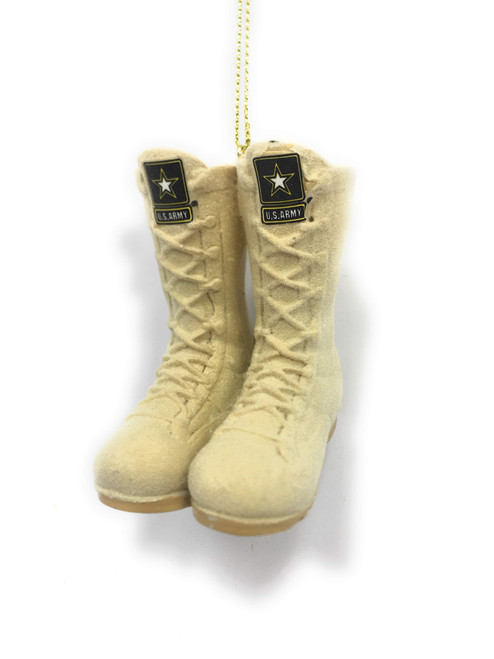 US ARMY Tan Desert Boots Christmas Tree Ornament