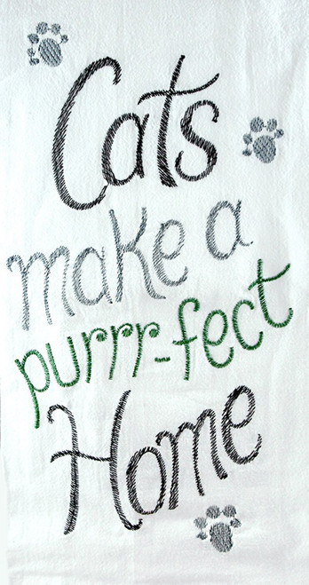 Cats Make A Purrfect Home 18" x 27" Flour Sack Kitchen Towel