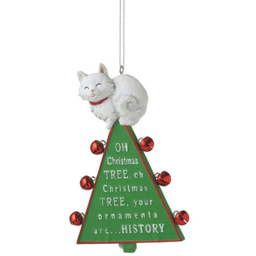 "Oh Christmas Tree" Cat Resin Christmas Ornament