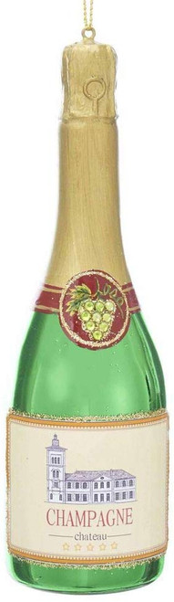 Kurt Adler Glass Champagne Bottle Ornament