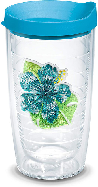 Island Teal Hibiscus Tervis 16oz Insulated Tumbler w Lid